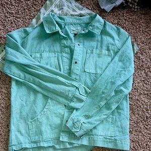 PacSun. Large, Green-Blue Demin Jacket.